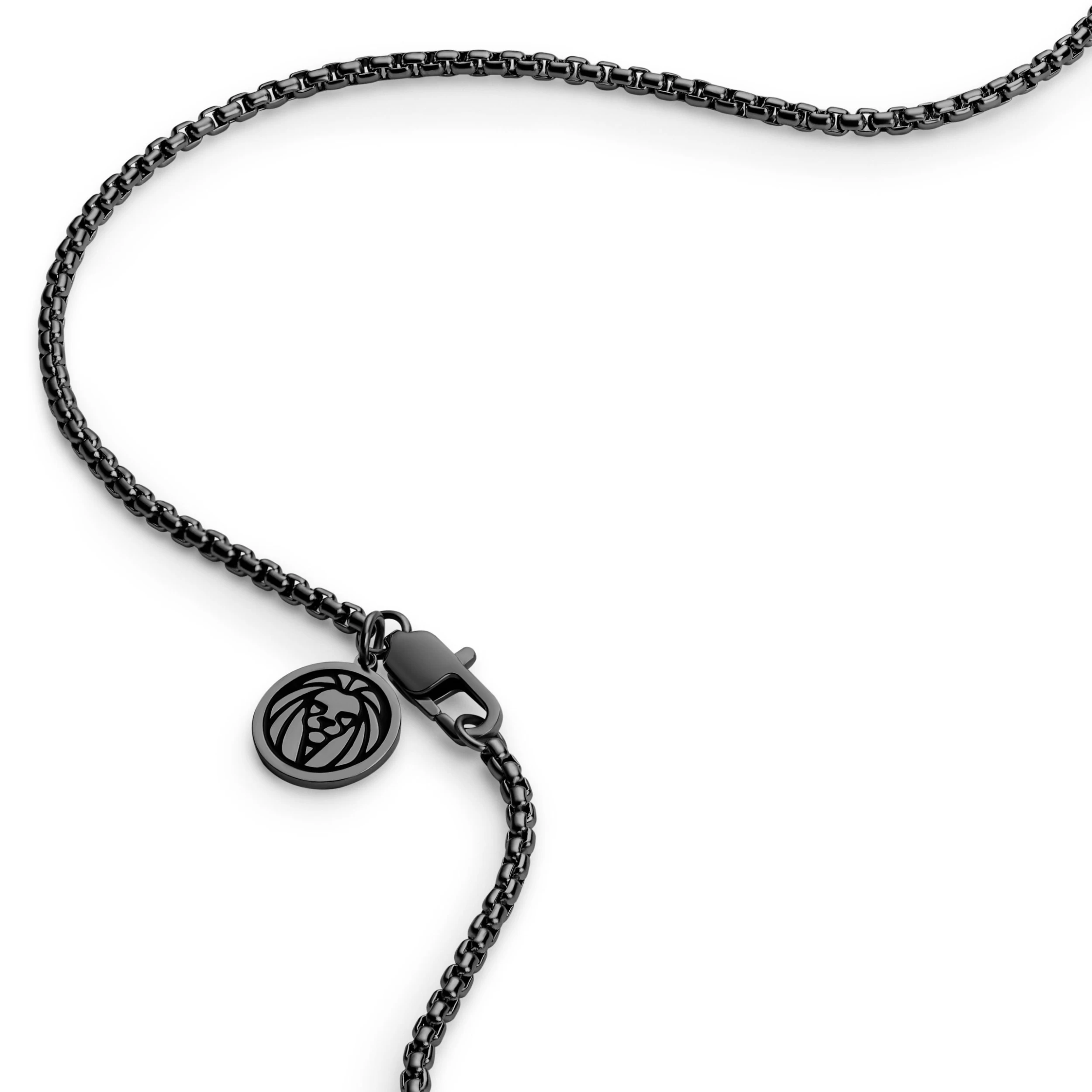 Essentials | 1/16" (2 Mm) Gunmetal Black Curved Box Chain Necklace - Image 3