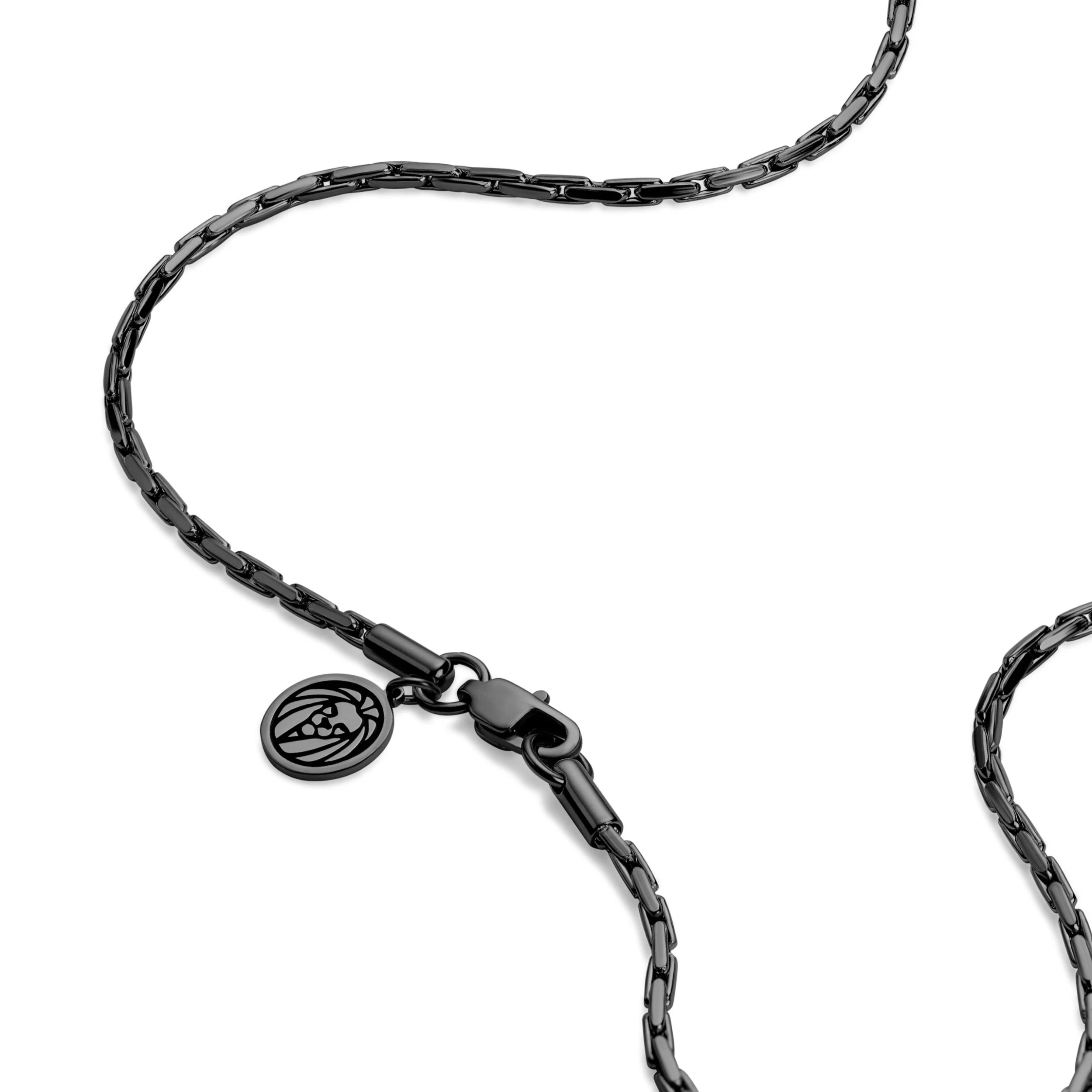 Essentials | 1/16" (2 Mm) Gunmetal Black Rectangular Box Chain Necklace - Image 3