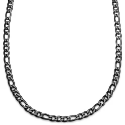 Essentials | 3/8" (10 Mm) Gunmetal Black Figaro Chain Necklace