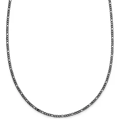 Essentials | 1/16" (2 Mm) Gunmetal Black Figaro Chain Necklace