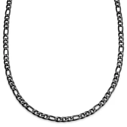 Essentials | 1/3" (8 Mm) Gunmetal Black Figaro Chain Necklace