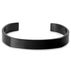 Brushed Black Stainless Steel Cuff Bracelet
