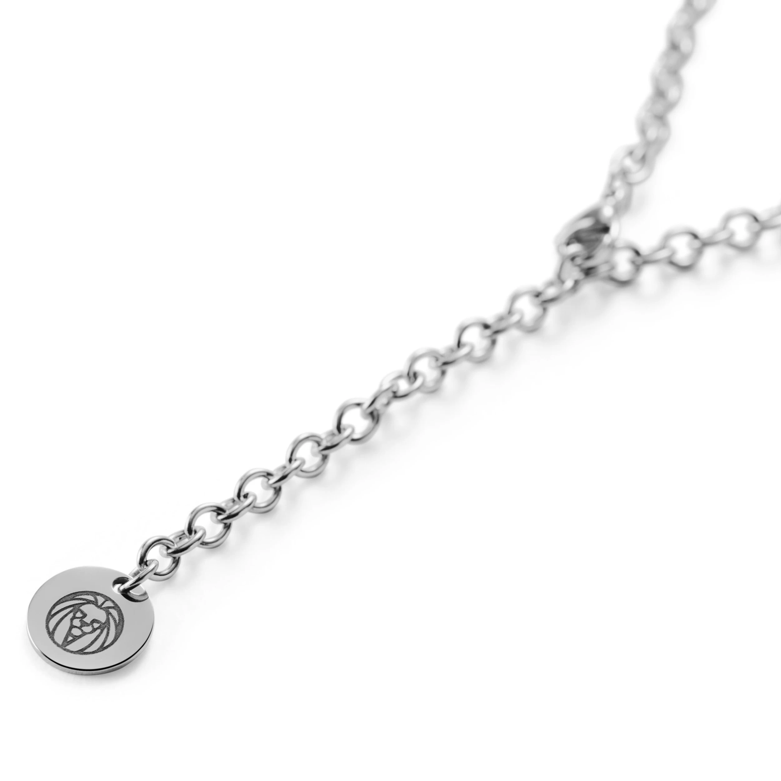 Silver-Tone Stainless Steel World Map Cable Chain Necklace - Image 3