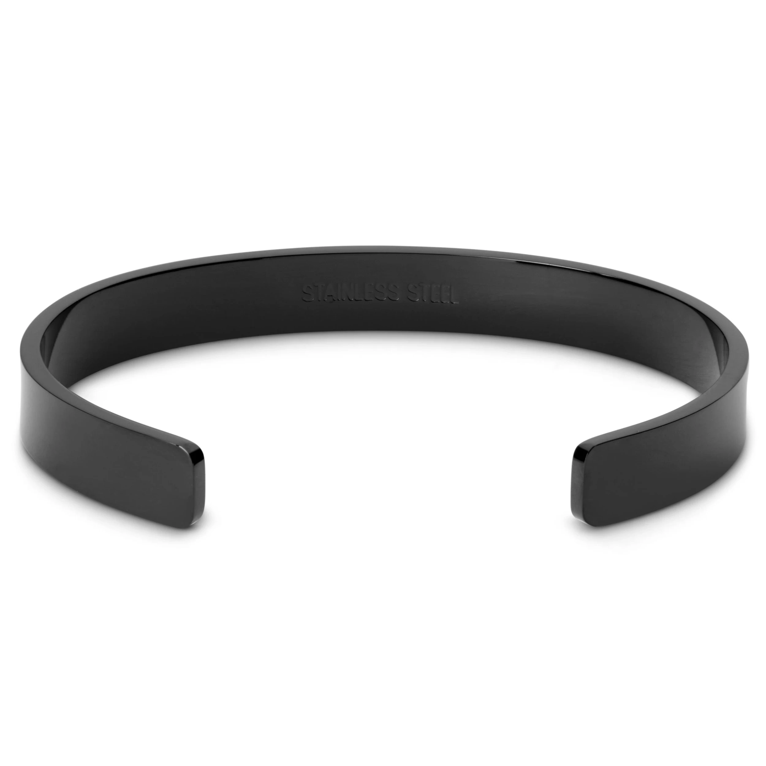Black Stainless Steel Cuff Bracelet - Image 2