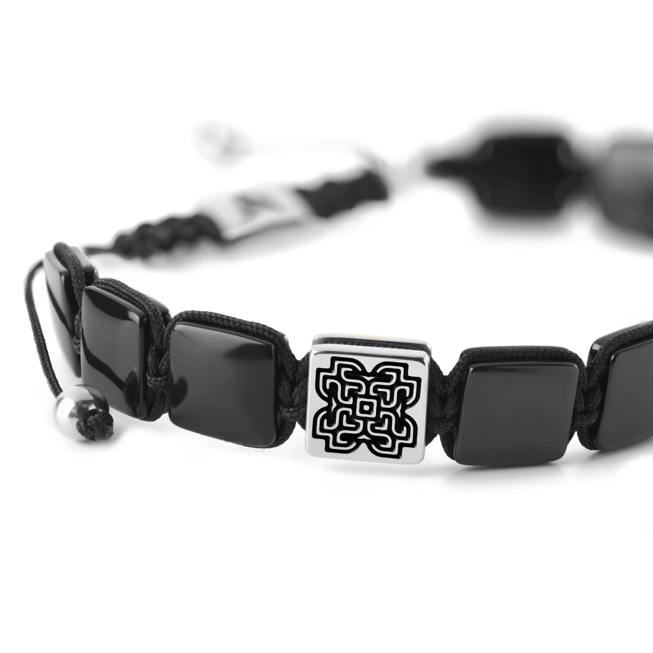 Elysian | Silver-Tone Onyx Flat Bead Bracelet - Image 3