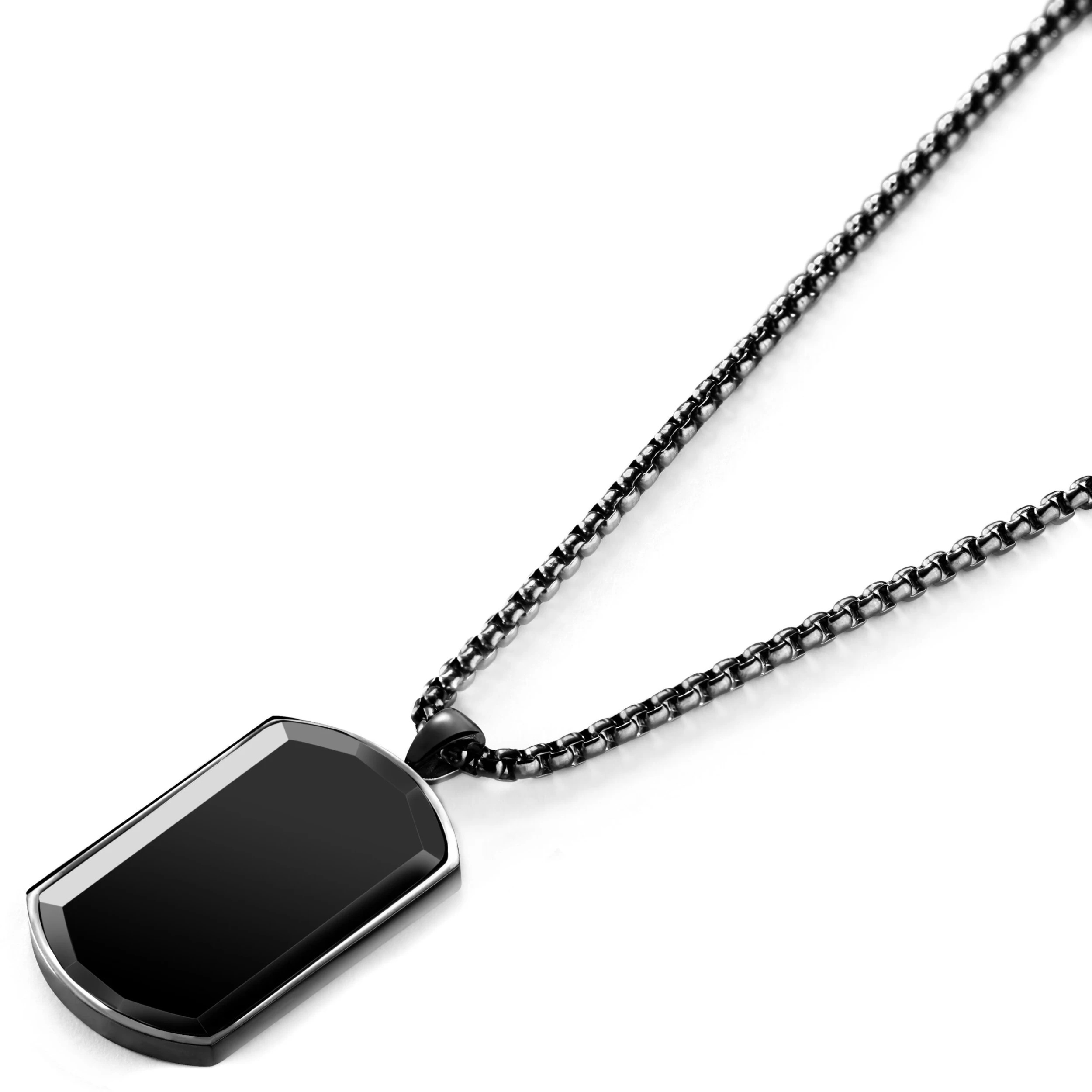Orisun | Black Onyx Dog Tag Necklace - Image 2