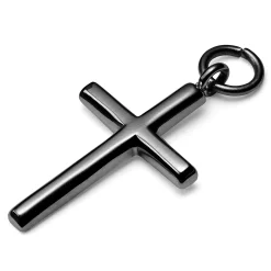 Black Stainless Steel Cross Charm