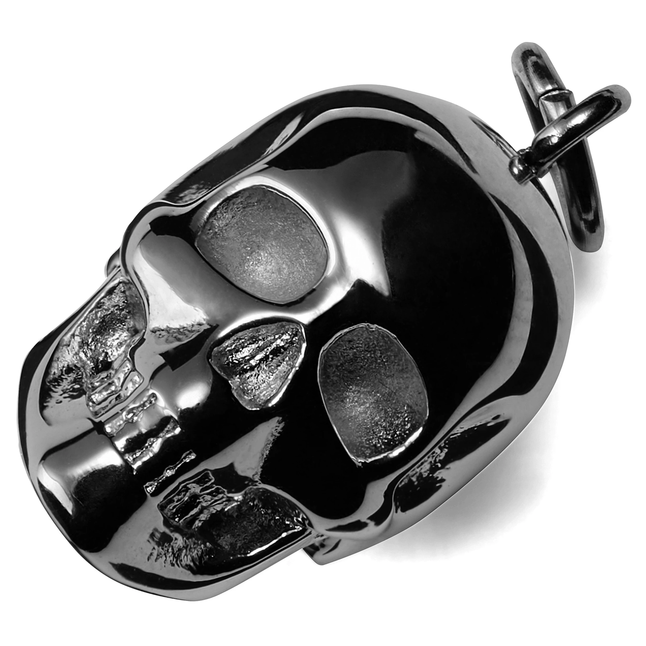 Black Stainless Steel Skull Charm - Image 3
