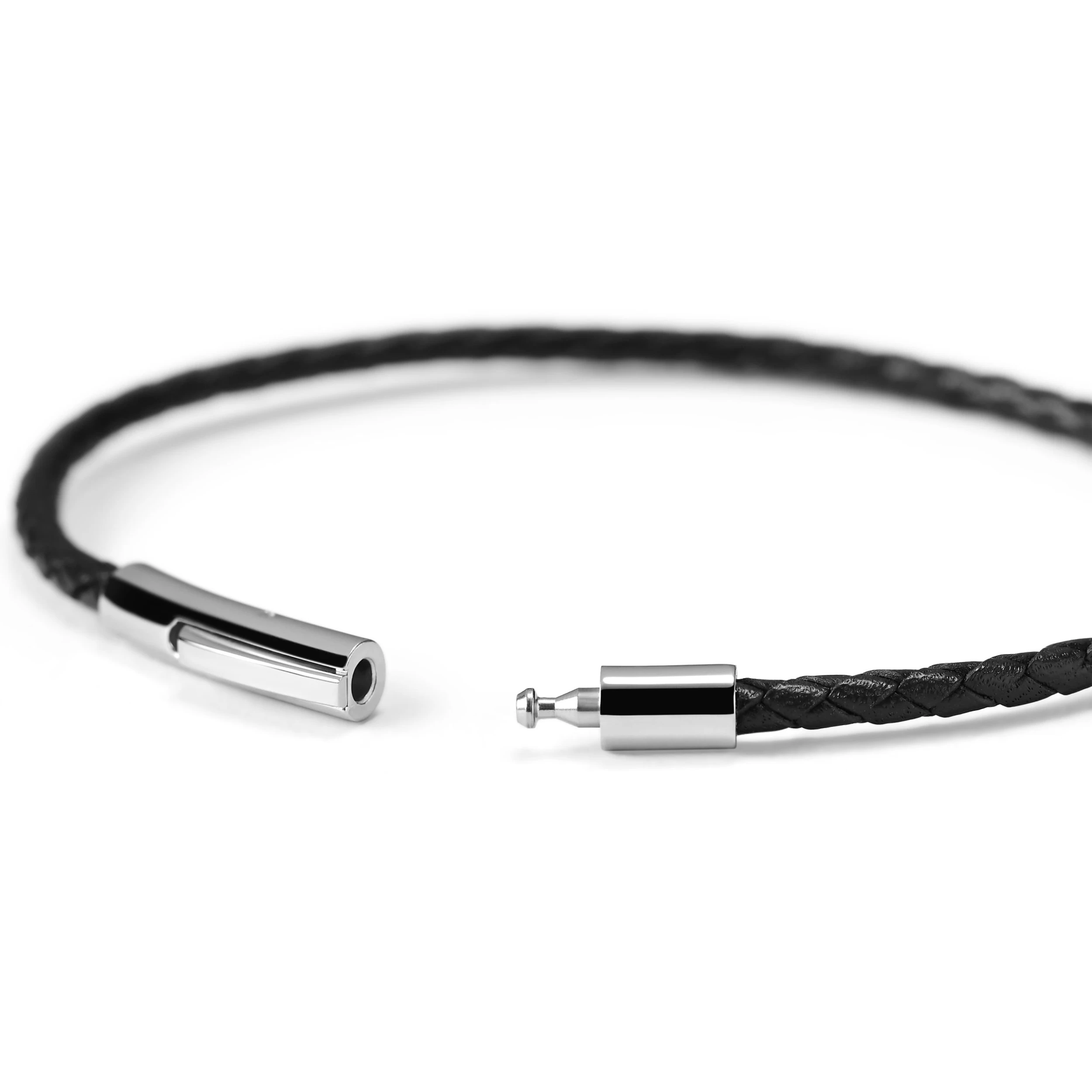 Black & White Natural Stone & Leather Bracelet Set - Image 4
