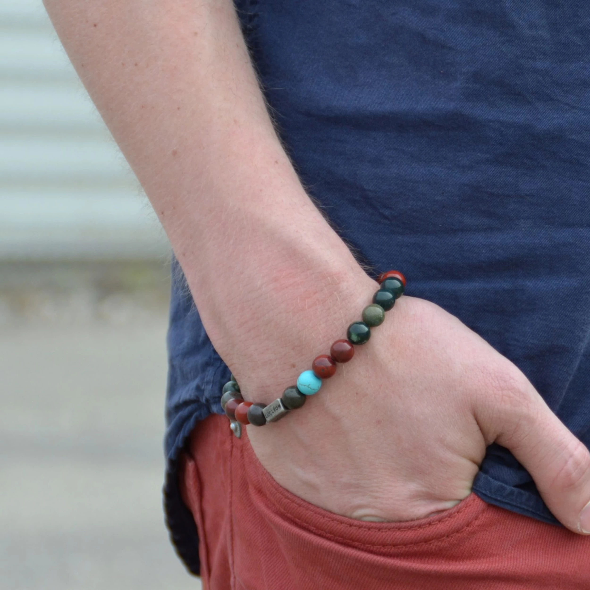 Multicolor Natural Stone Bead Bracelet - Image 2