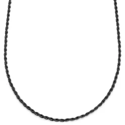 Essentials | 1/5" (4 Mm) Gunmetal Black Rope Chain Necklace