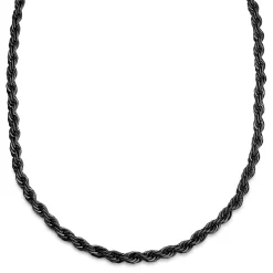 Essentials | 1/3" (8 Mm) Gunmetal Black Rope Chain Necklace