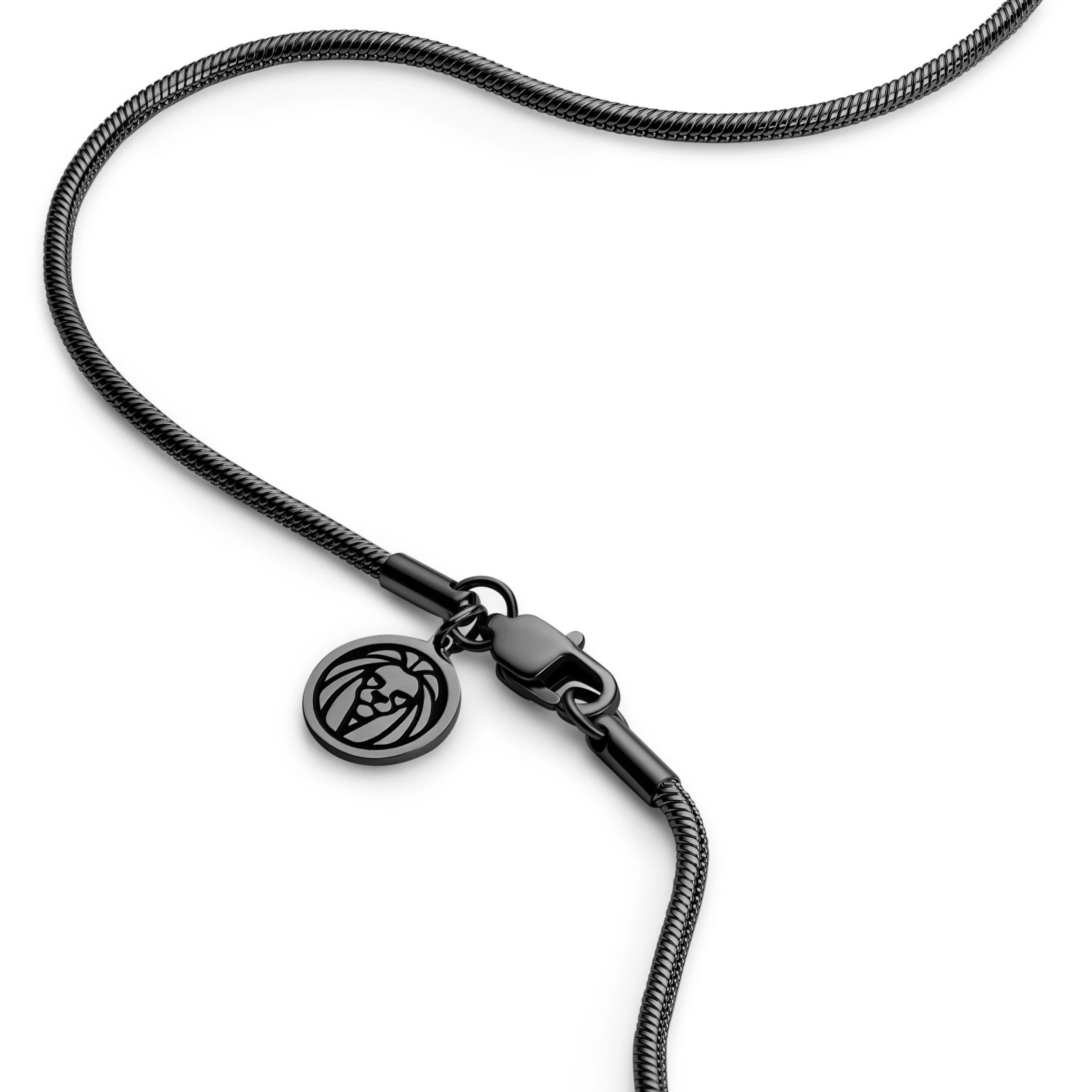 Essentials | 1/16" (2 Mm) Gunmetal Black Snake Chain Necklace - Image 3