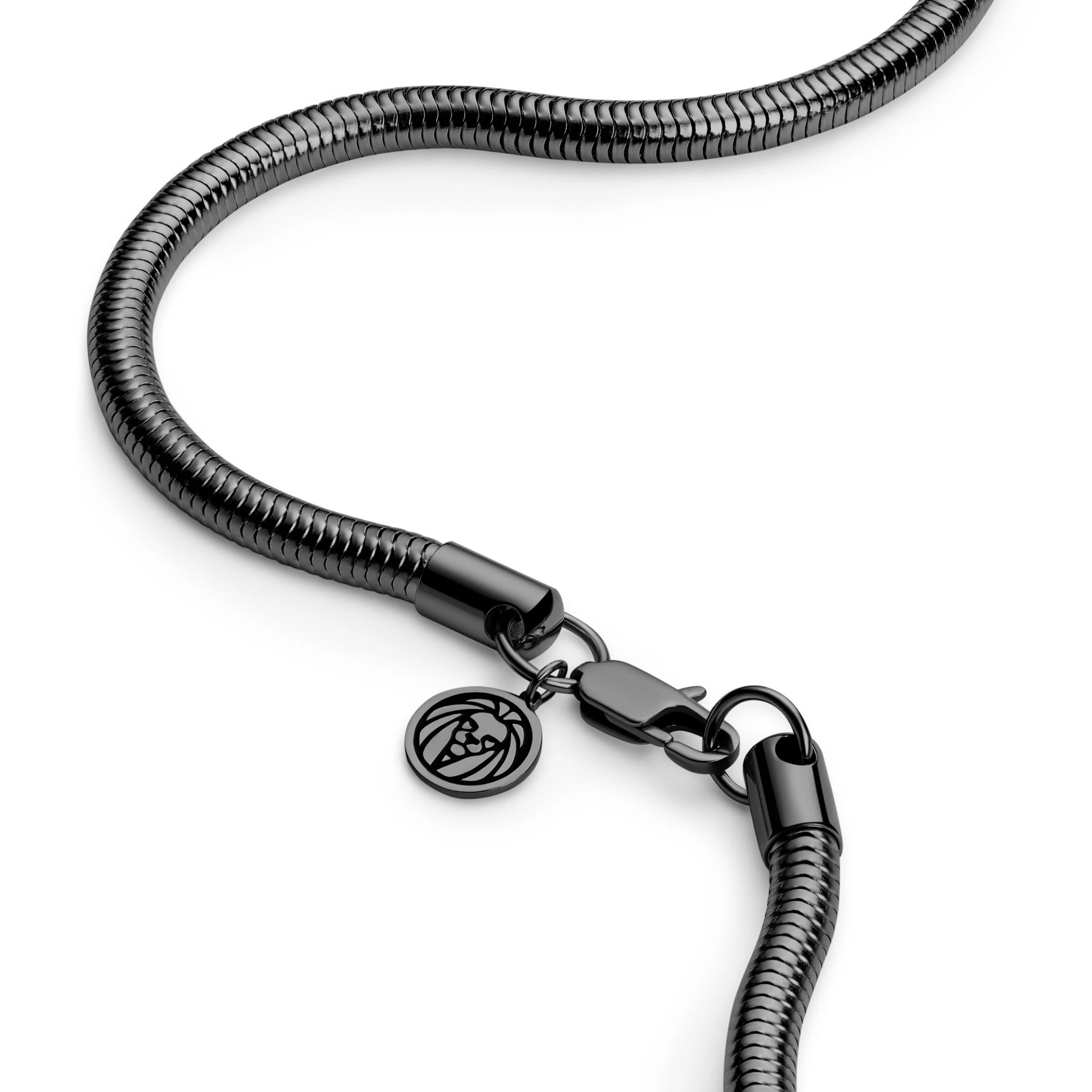 Essentials | 1/5" (4 Mm) Gunmetal Black Snake Chain Necklace - Image 3