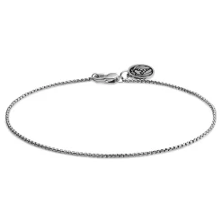 Essentials | 1/32" (1 Mm) Silver-Tone Curved Box Chain Bracelet