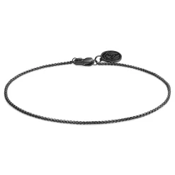 Essentials | 1/32" (1 Mm) Gunmetal Black Curved Box Chain Bracelet
