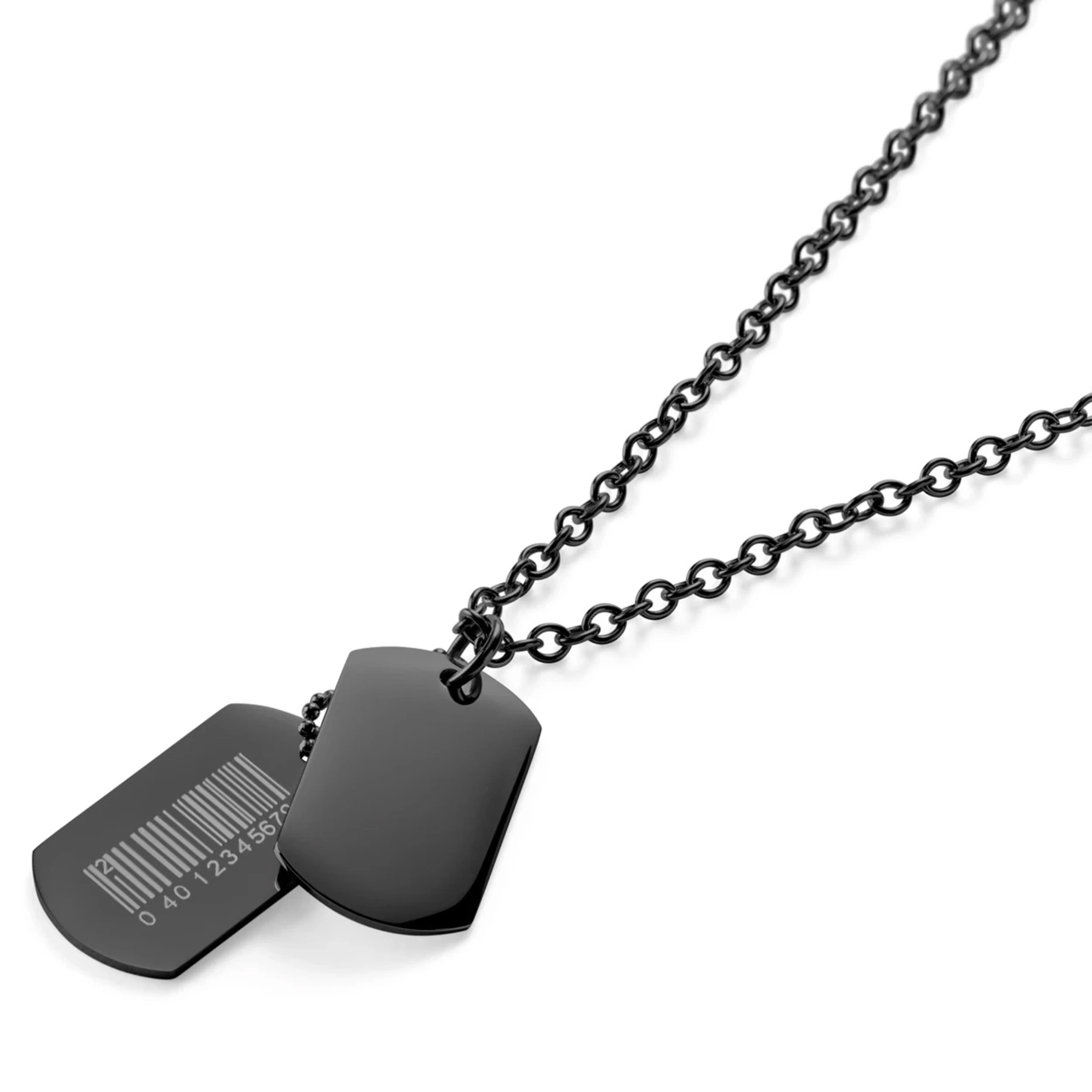 Black Dog Tag Barcode Necklace - Image 2