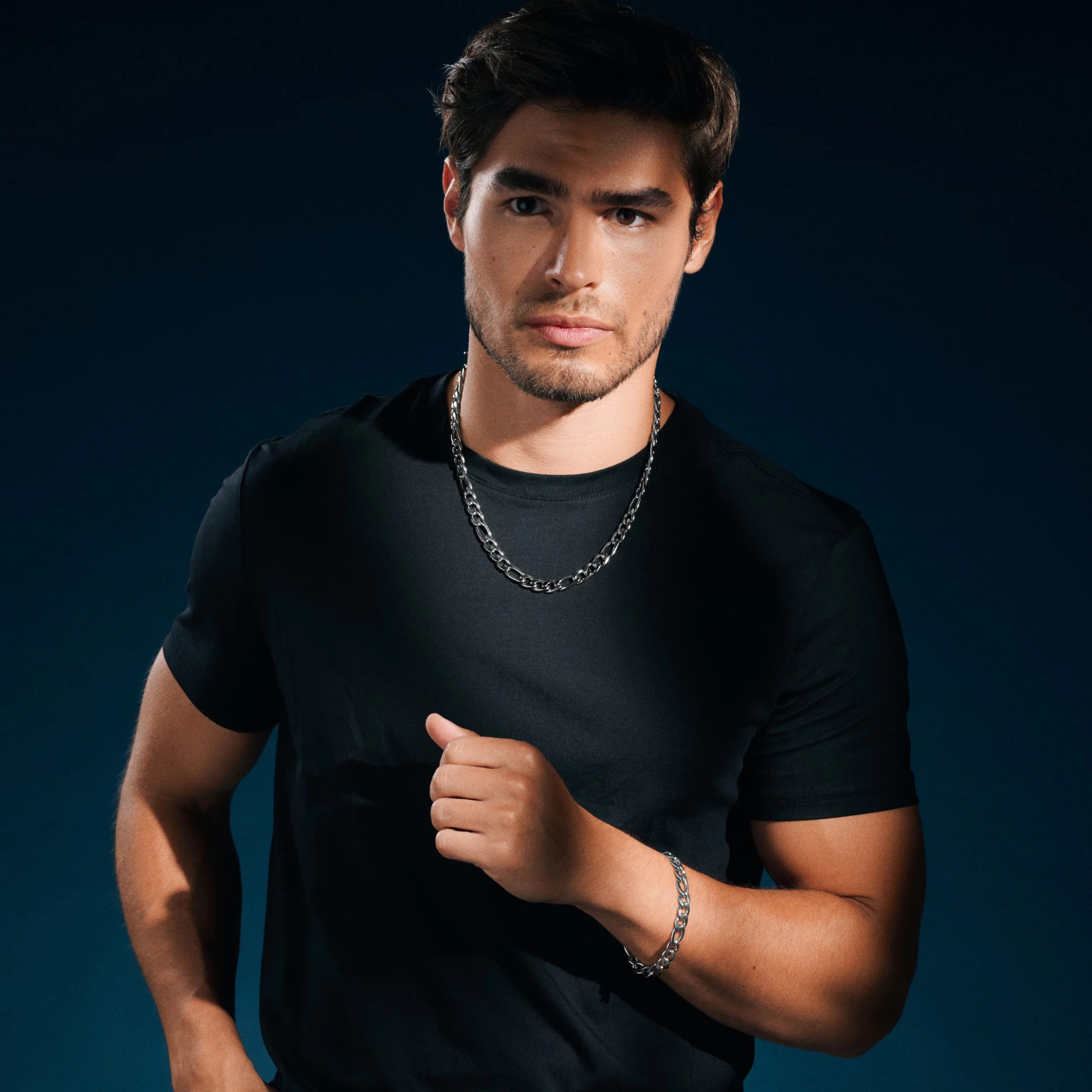 Essentials | 3/8" (10 Mm) Silver-tone Figaro Chain Necklace - Image 2