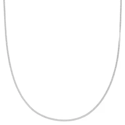 2 Mm Silver-Tone Stainless Steel Curb Chain Necklace
