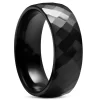 8 Mm Black Faceted Ceramic Ring