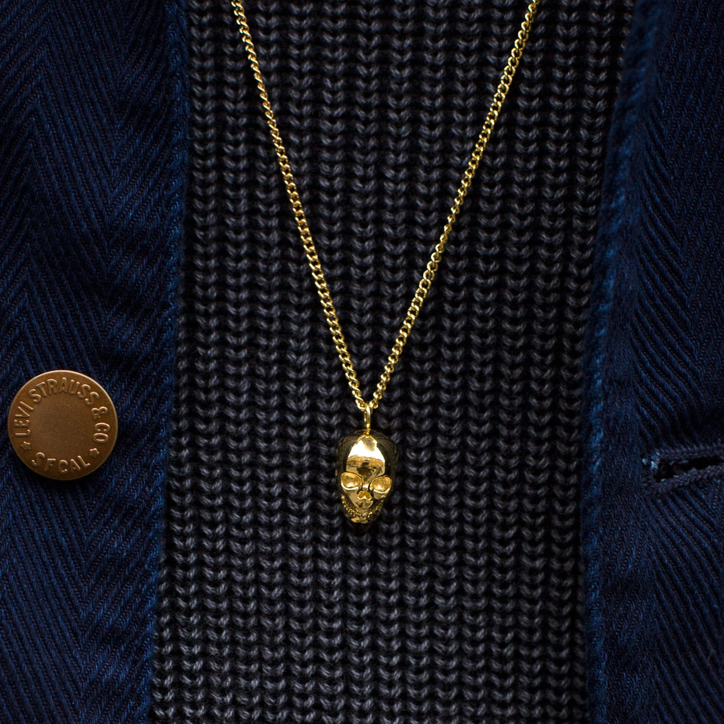 Iconic | Gold-Tone Skull Curb Chain Necklace - Image 5