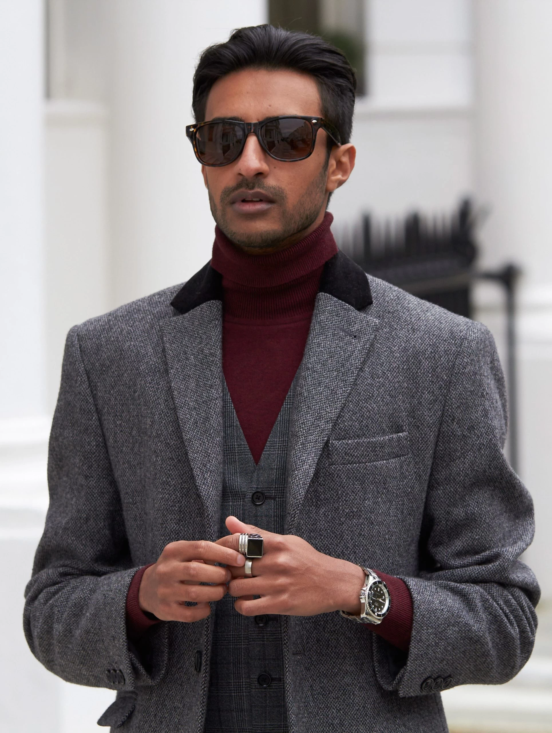 Silver-Tone Stainless Steel & Black Zirconia Ring - Image 6