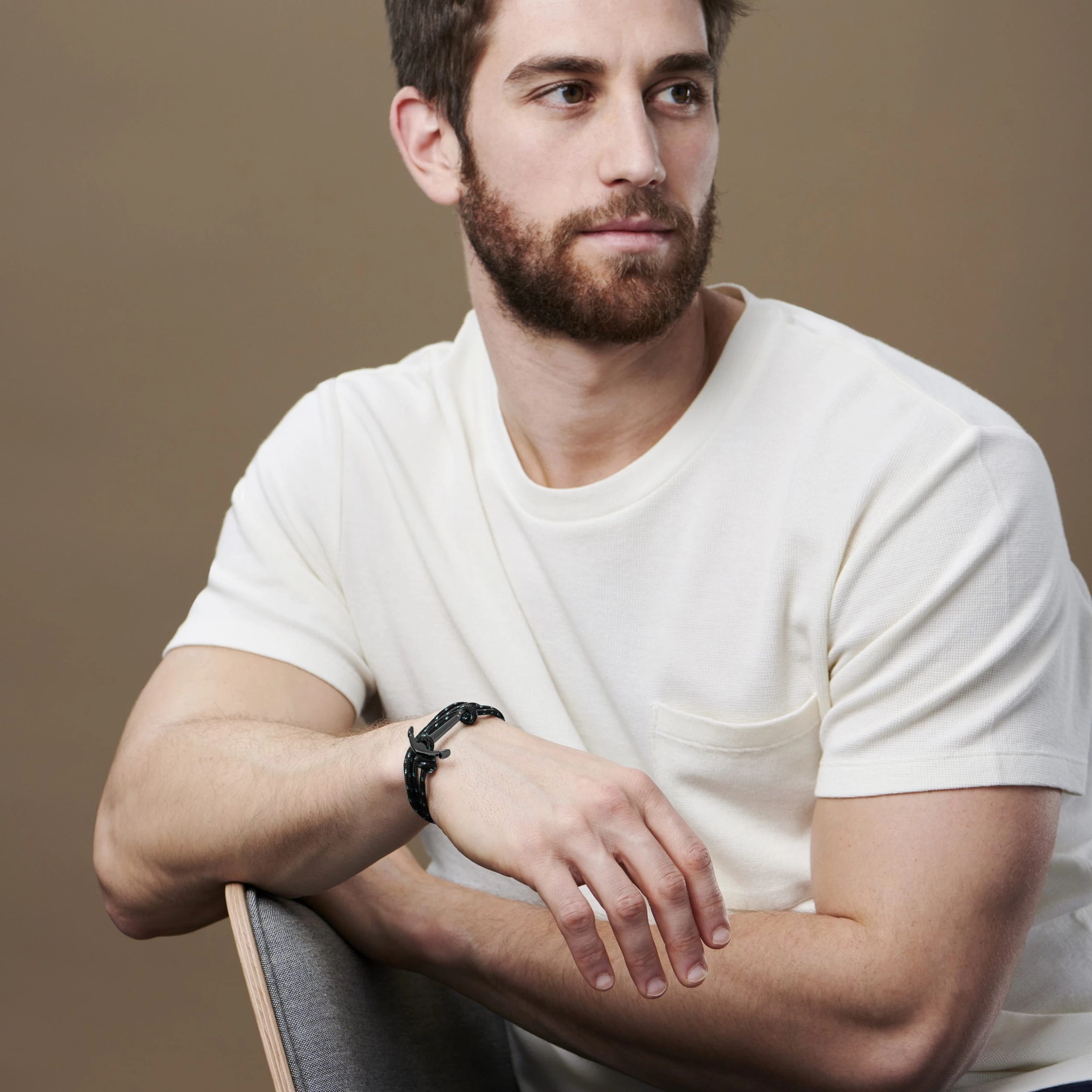 Black & Black Anchor Bracelet - Image 5