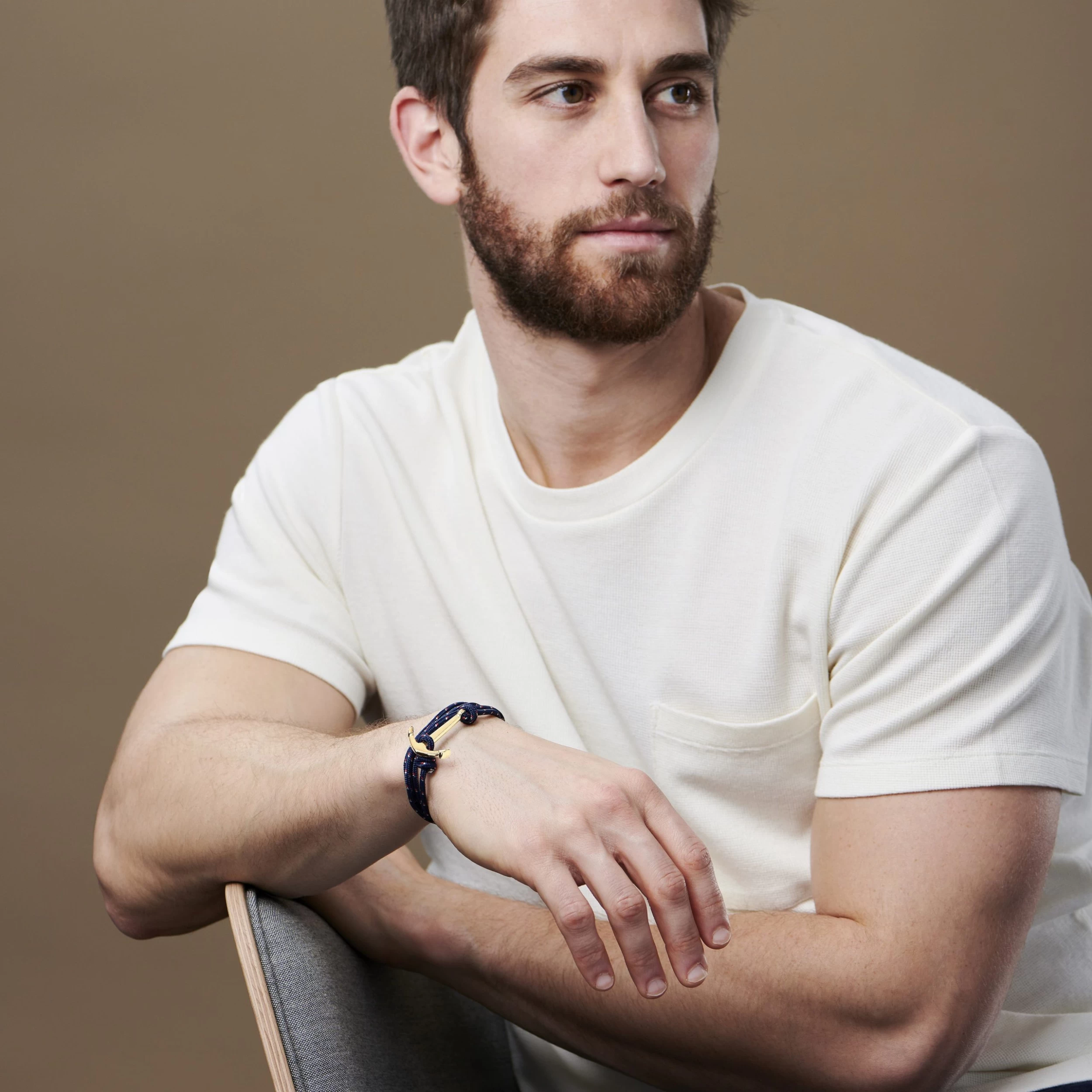 Navy Blue & Gold-Tone Anchor Bracelet - Image 5