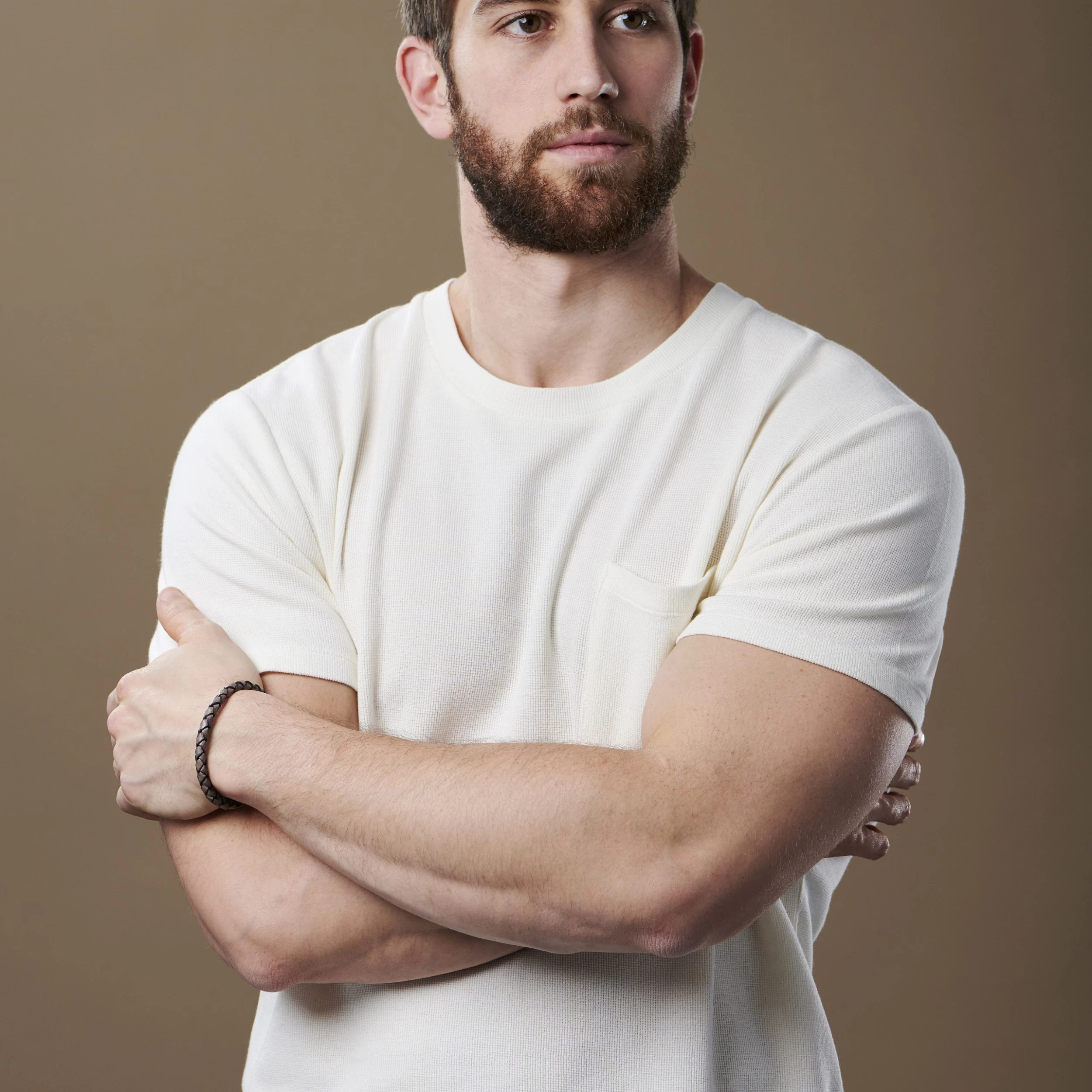 Brown & Black Braided Leather Cord Bracelet - Image 5