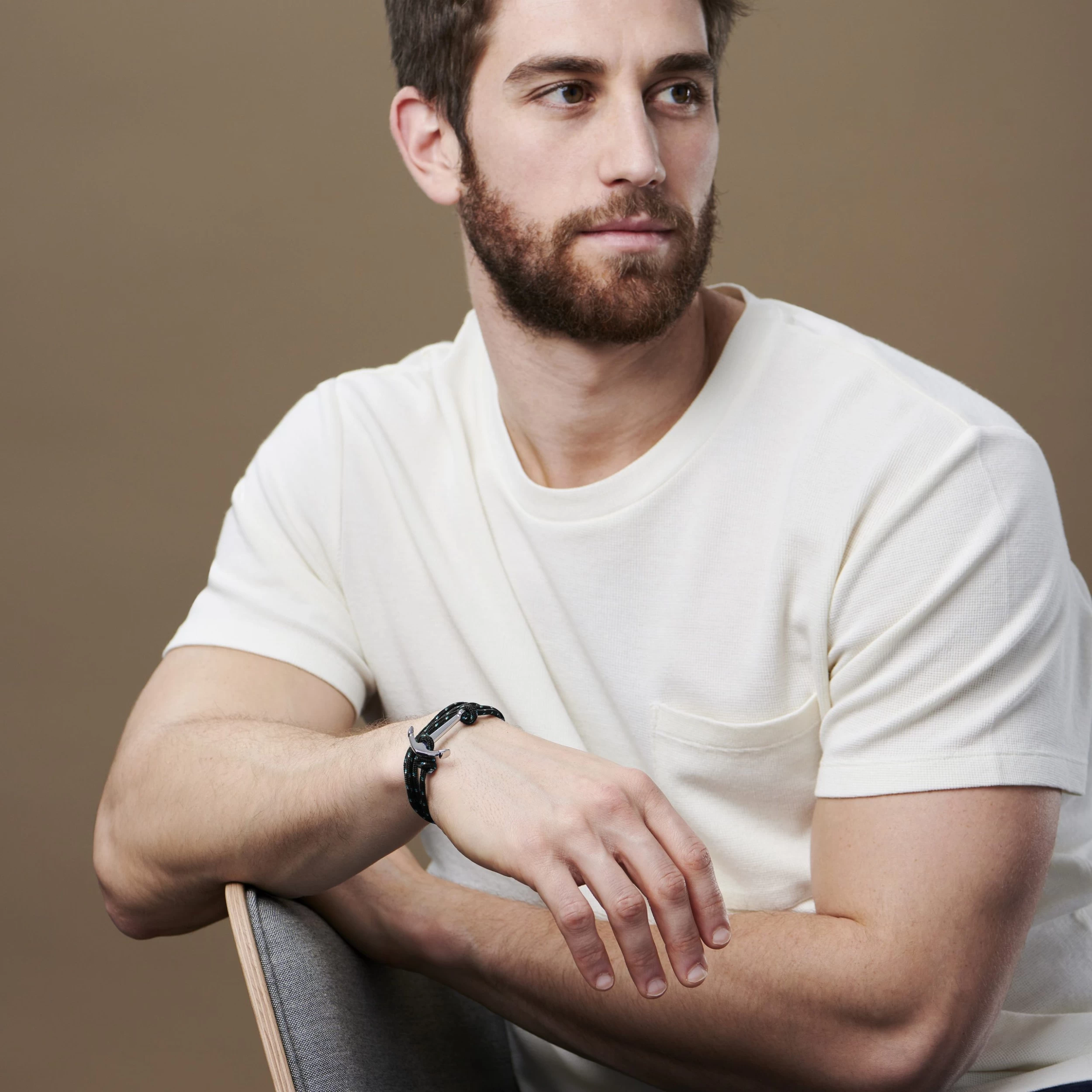 Black & Silver-Tone Anchor Bracelet - Image 5