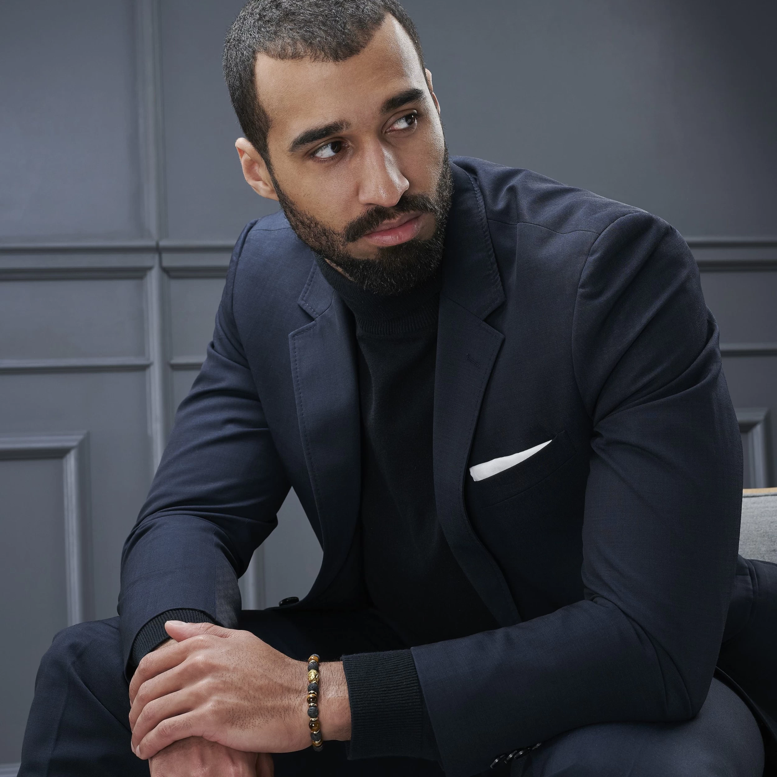 Black Lava Rock & Tiger's Eye Tibetan Bracelet - Image 4