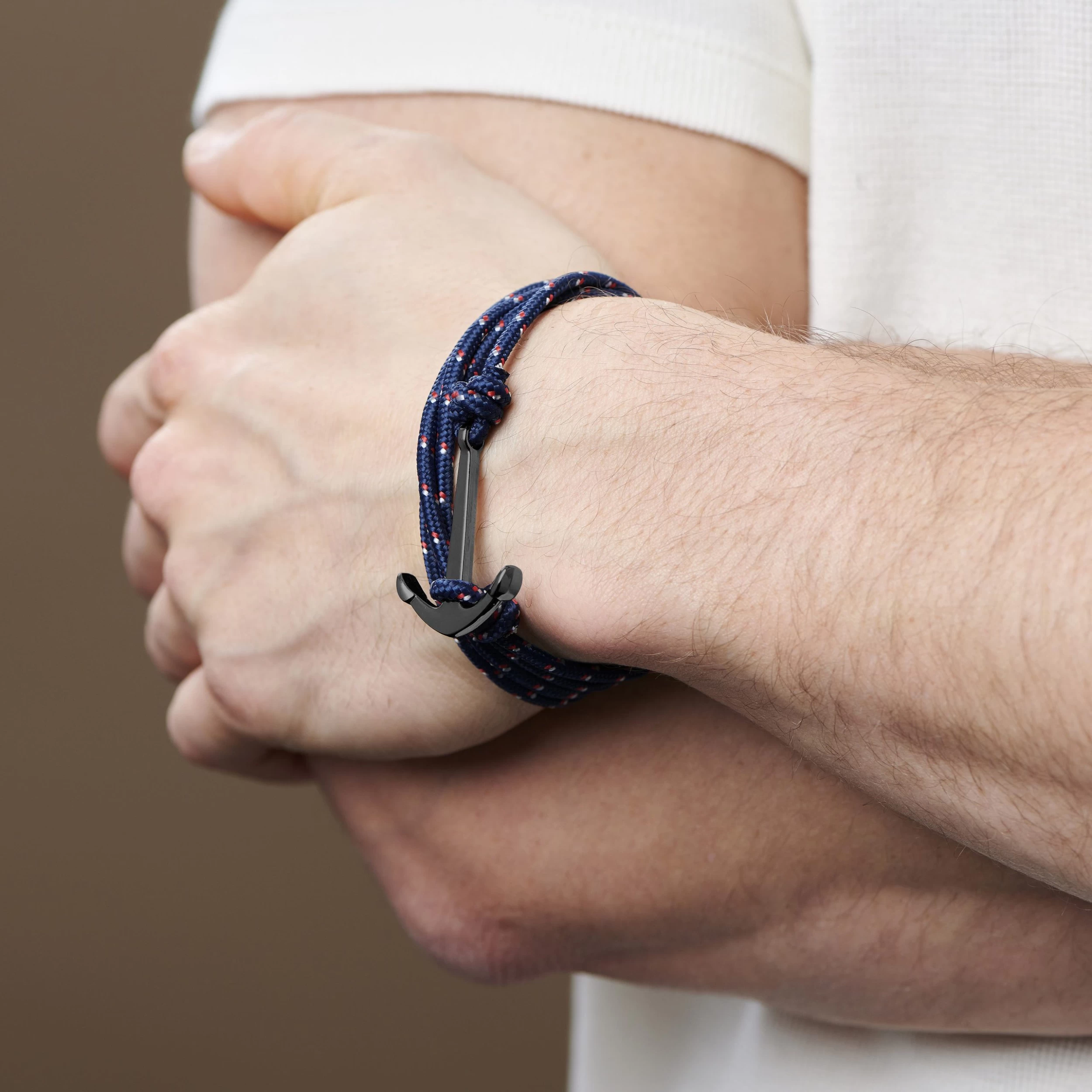Navy Blue & Black Anchor Bracelet - Image 4