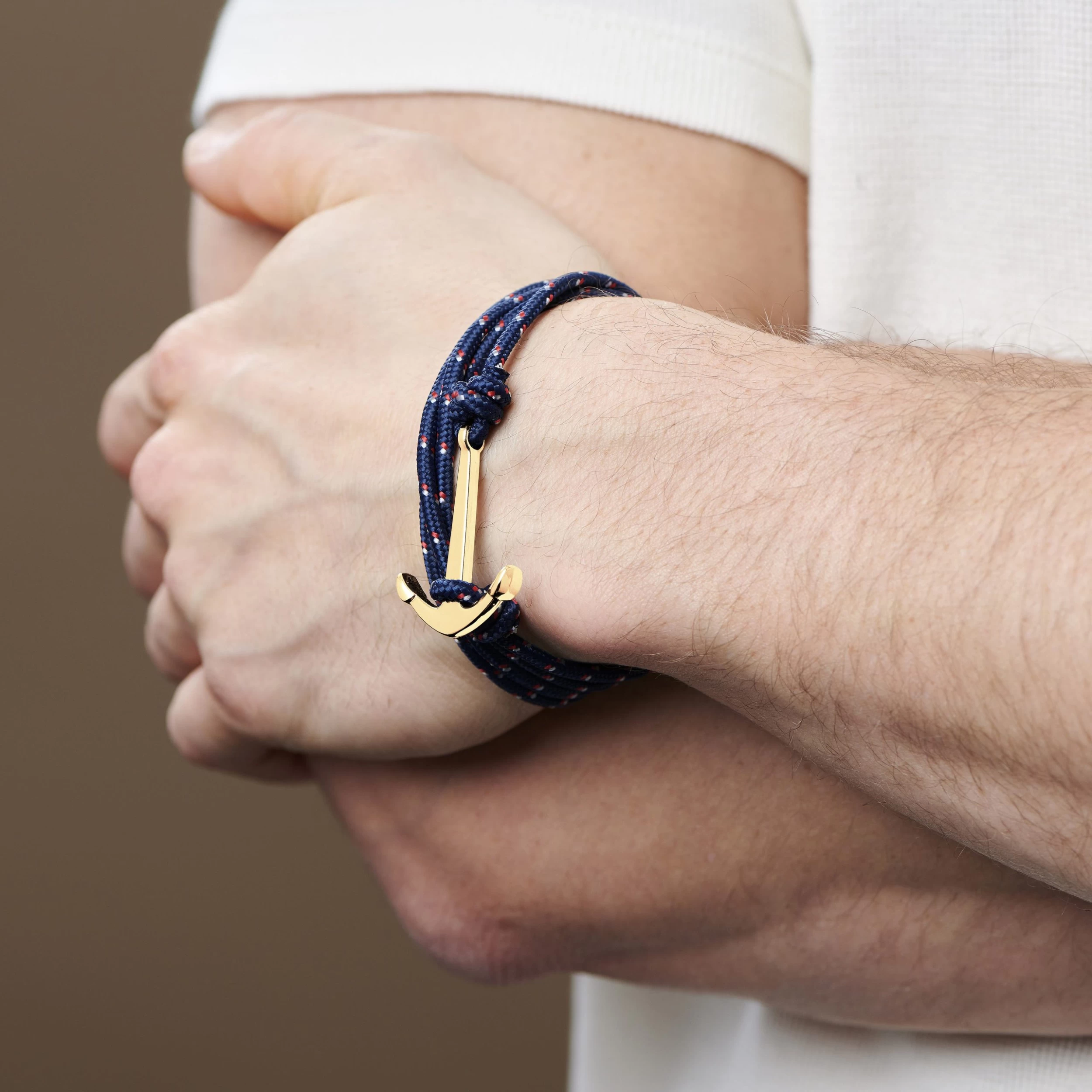 Navy Blue & Gold-Tone Anchor Bracelet - Image 4