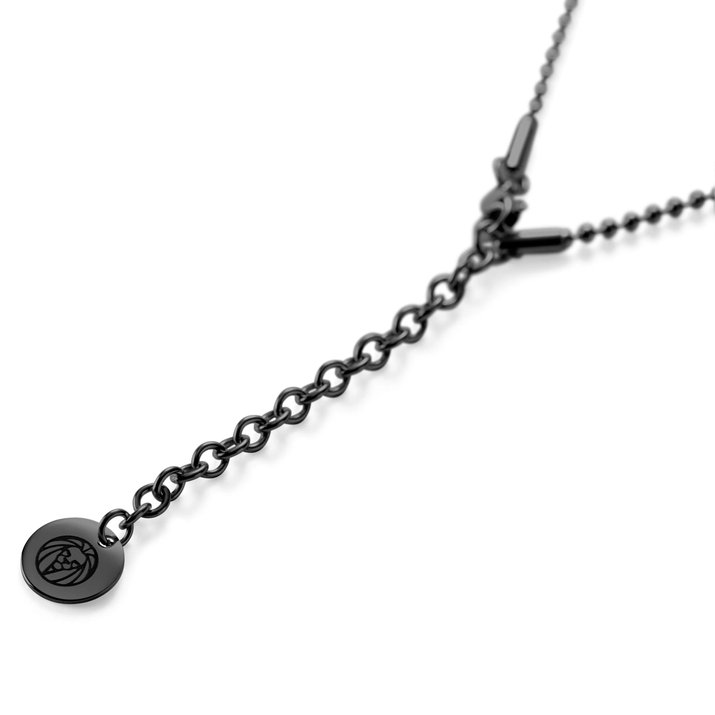 Black Stainless Steel Dog Tag Ball Chain Necklace - Image 5
