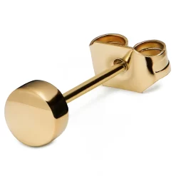 4 Mm Gold-Tone Button Stud Earring