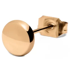 6 Mm Rose Gold-Tone Button Stud Earring