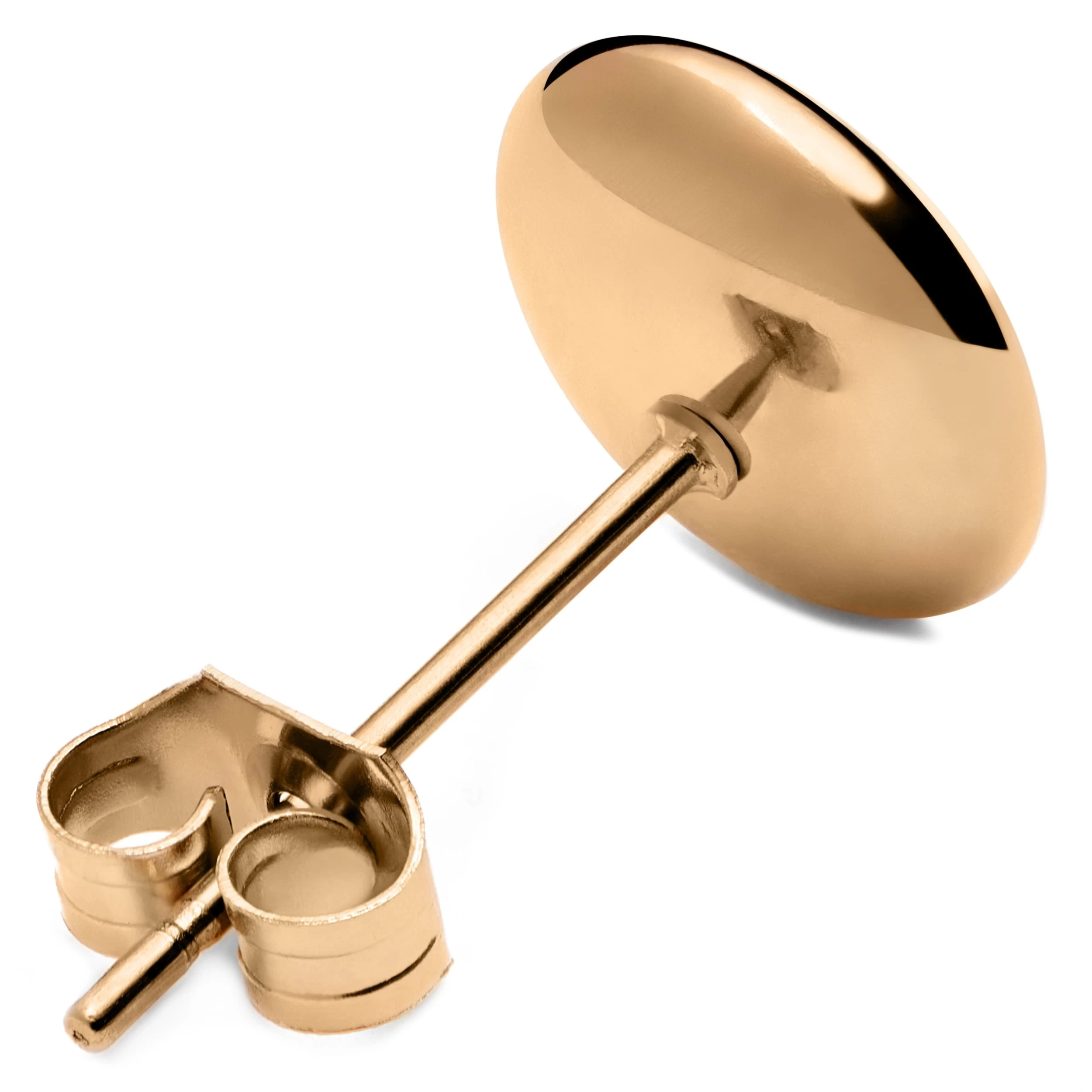 8 Mm Rose Gold-Tone Button Stud Earring - Image 2