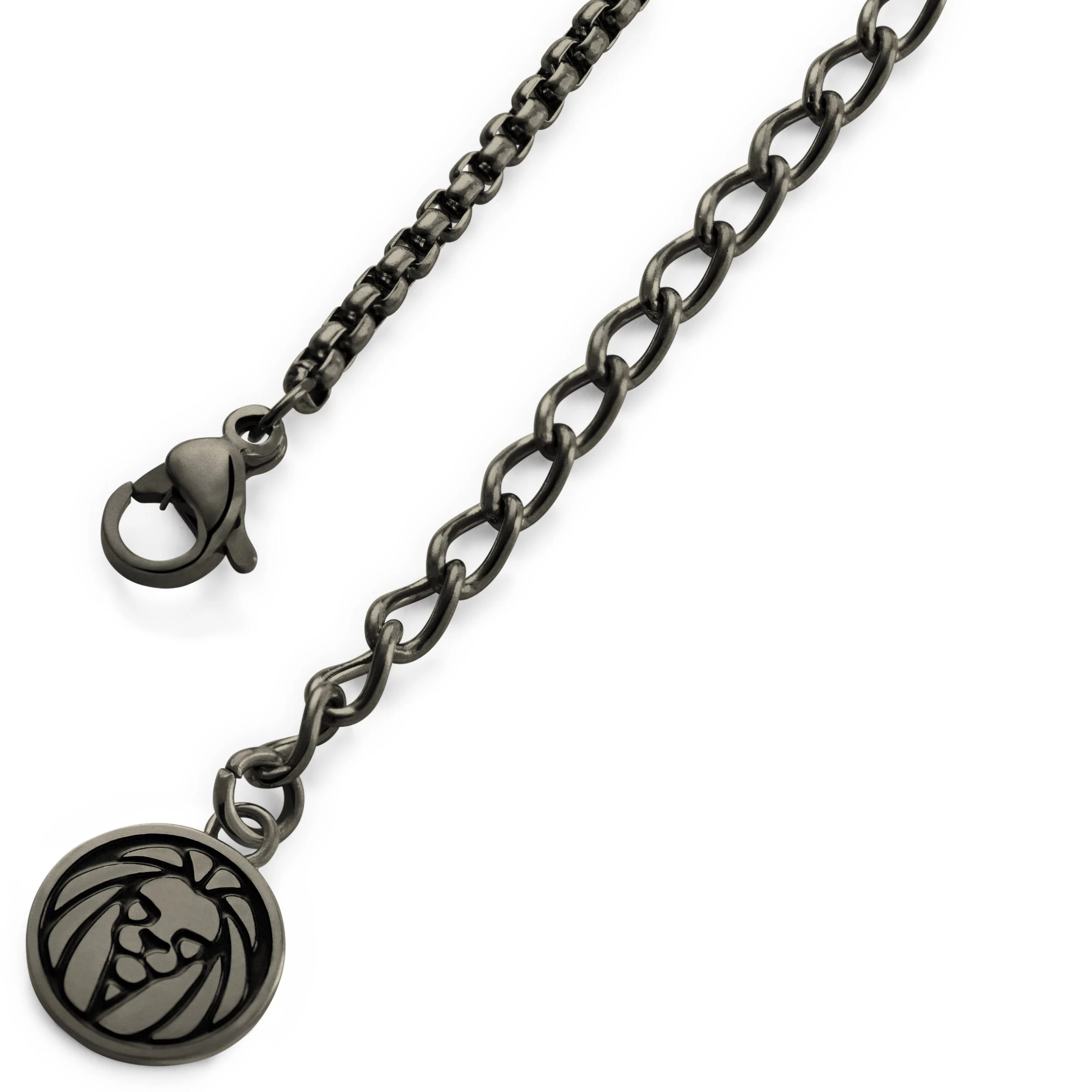 Icarus | Gunmetal Black Stainless Steel Skull Dog Tag Necklace - Image 4