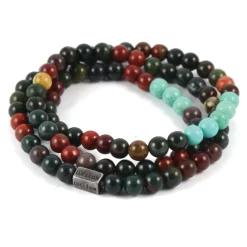 Wrap-around Multicolor Natural Stone Bead Bracelet