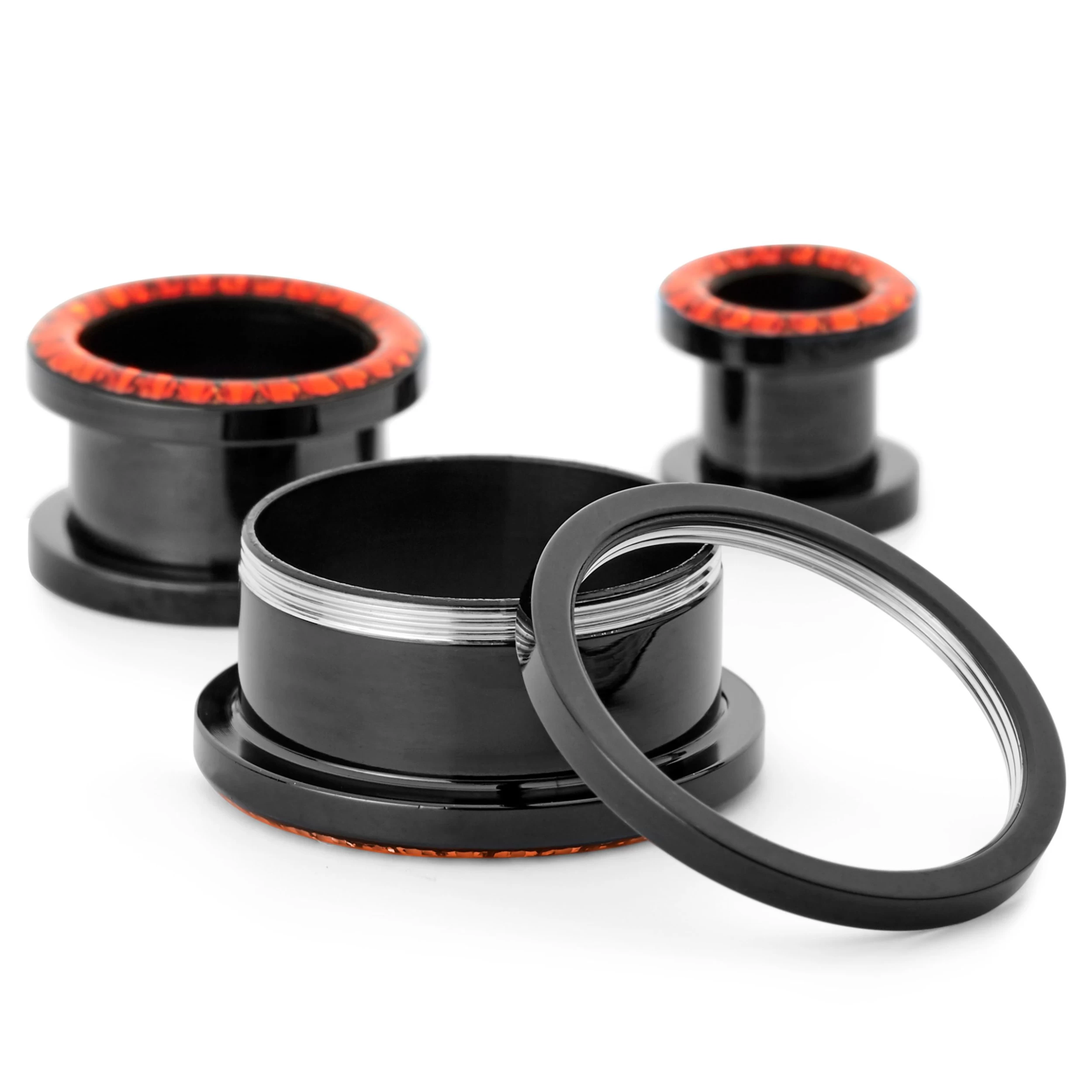 Red Gem Steel Ear Tunnel - Image 3