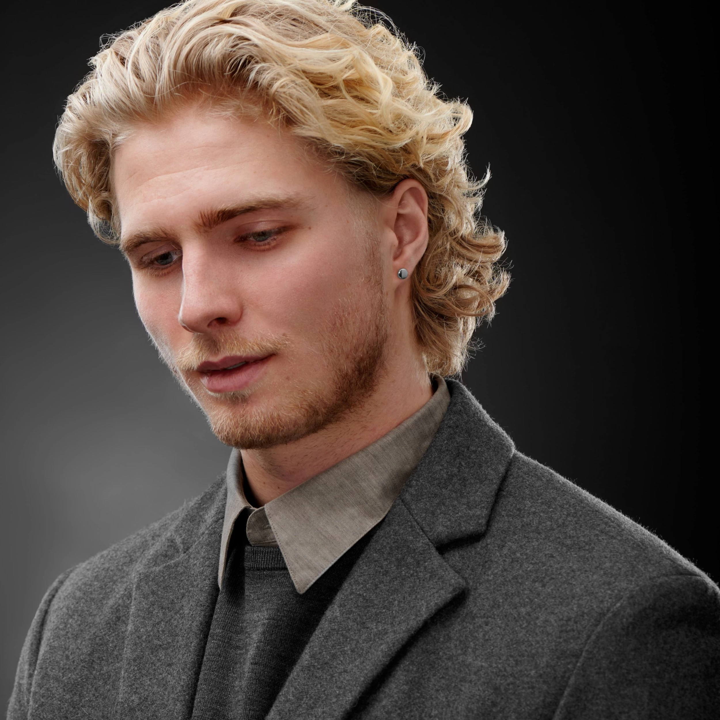 6 Mm Silver-Tone Stainless Steel Button Stud Earring - Image 4