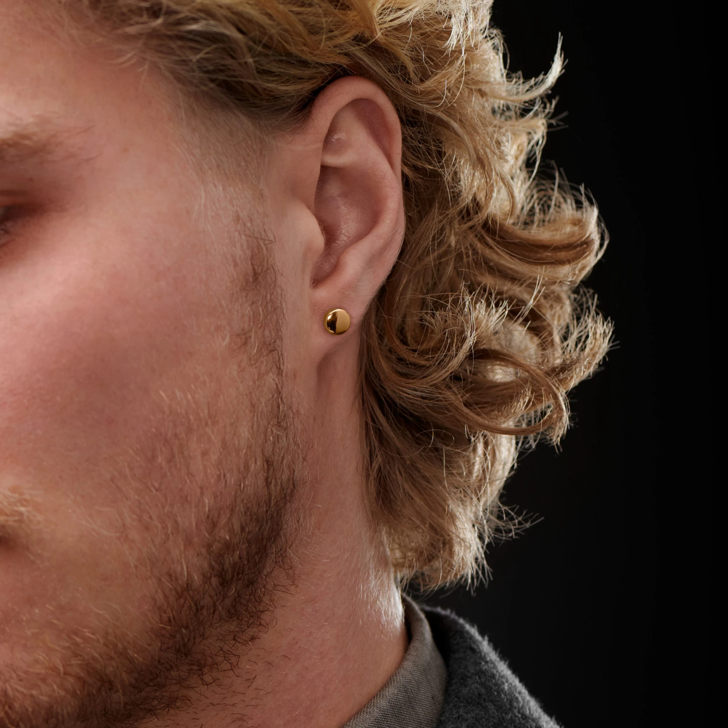 6 Mm Rose Gold-Tone Button Stud Earring - Image 3