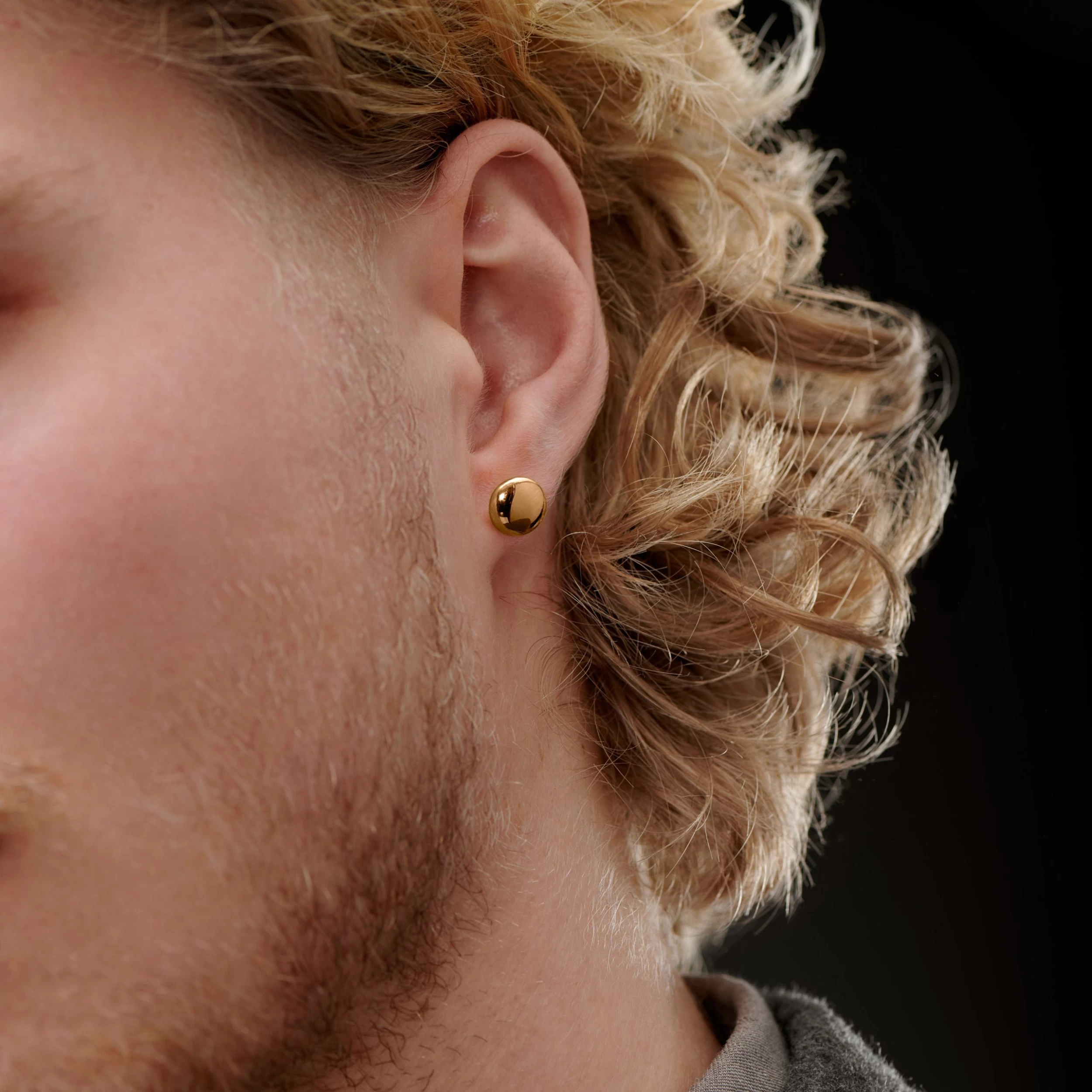 8 Mm Rose Gold-Tone Button Stud Earring - Image 3