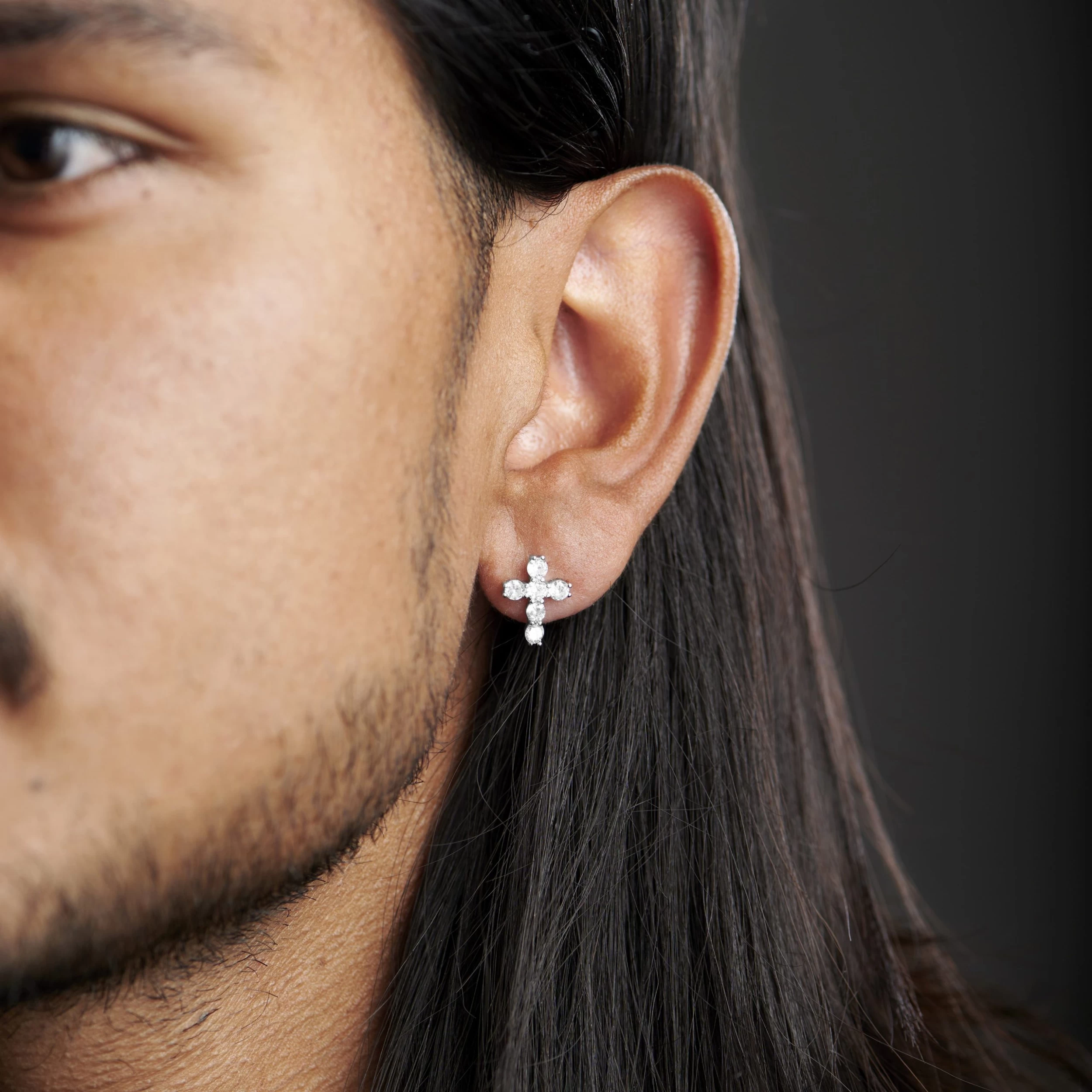 Sentio | Sterling Silver Zirconia Cross Earring - Image 4