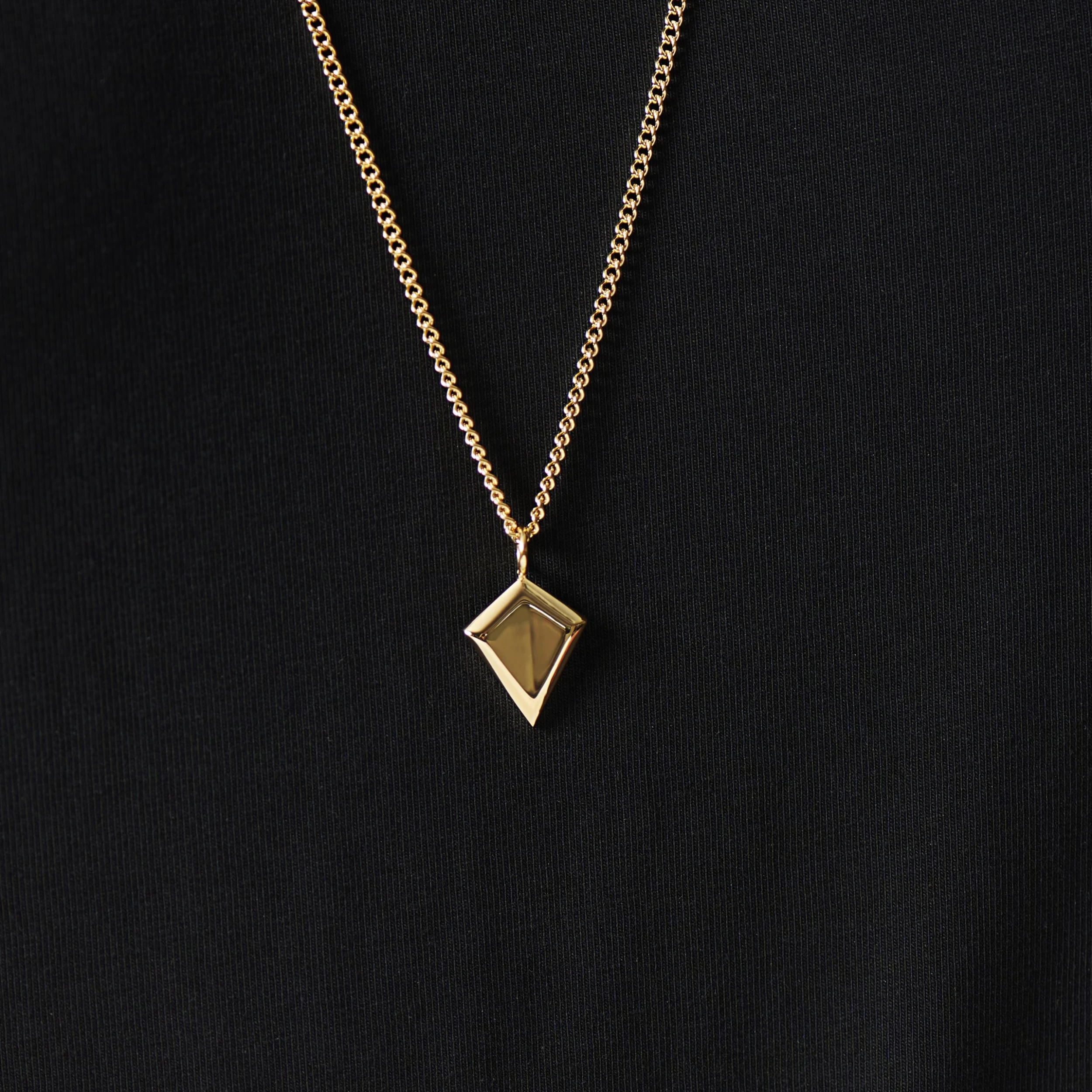 Iconic | Gold-Tone Triangle Curb Chain Necklace - Image 3