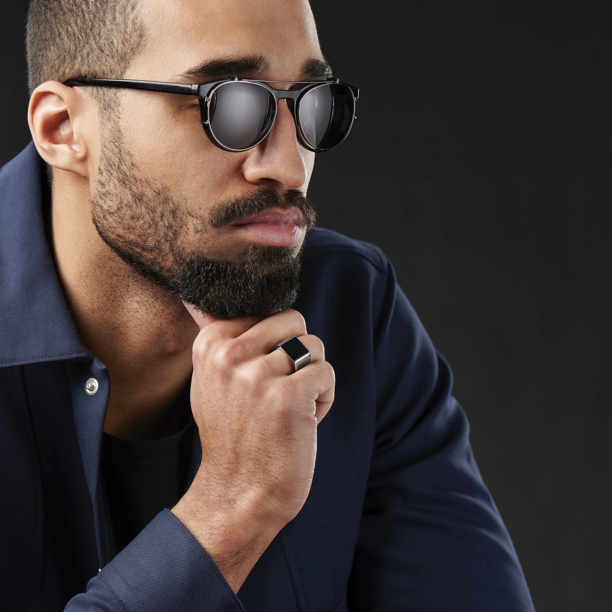 Tarpa | Silver-Tone Stainless Steel With Square Black Onyx Signet Ring - Image 4