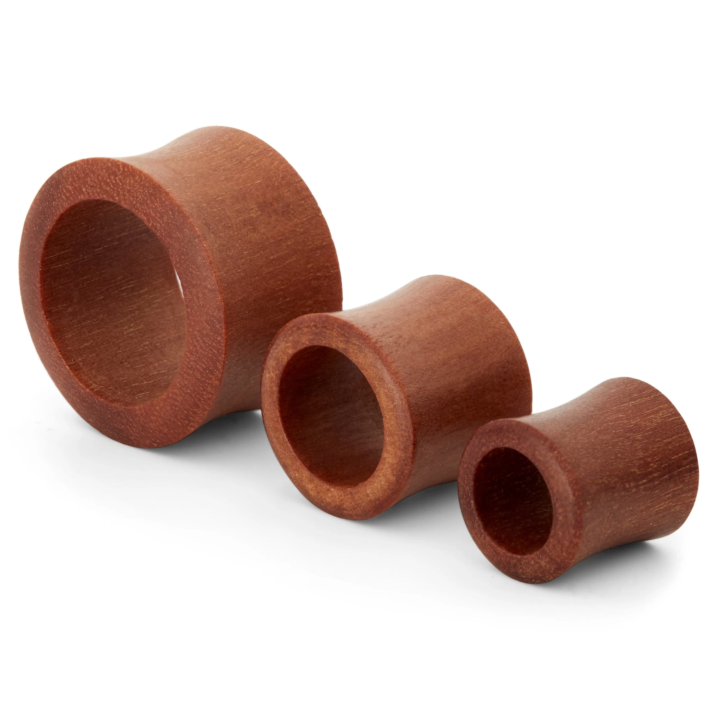 Brown Sawo Wood Double Flared Tunnel Earring