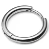 Silver-Tone Stainless Steel Hoop Earring