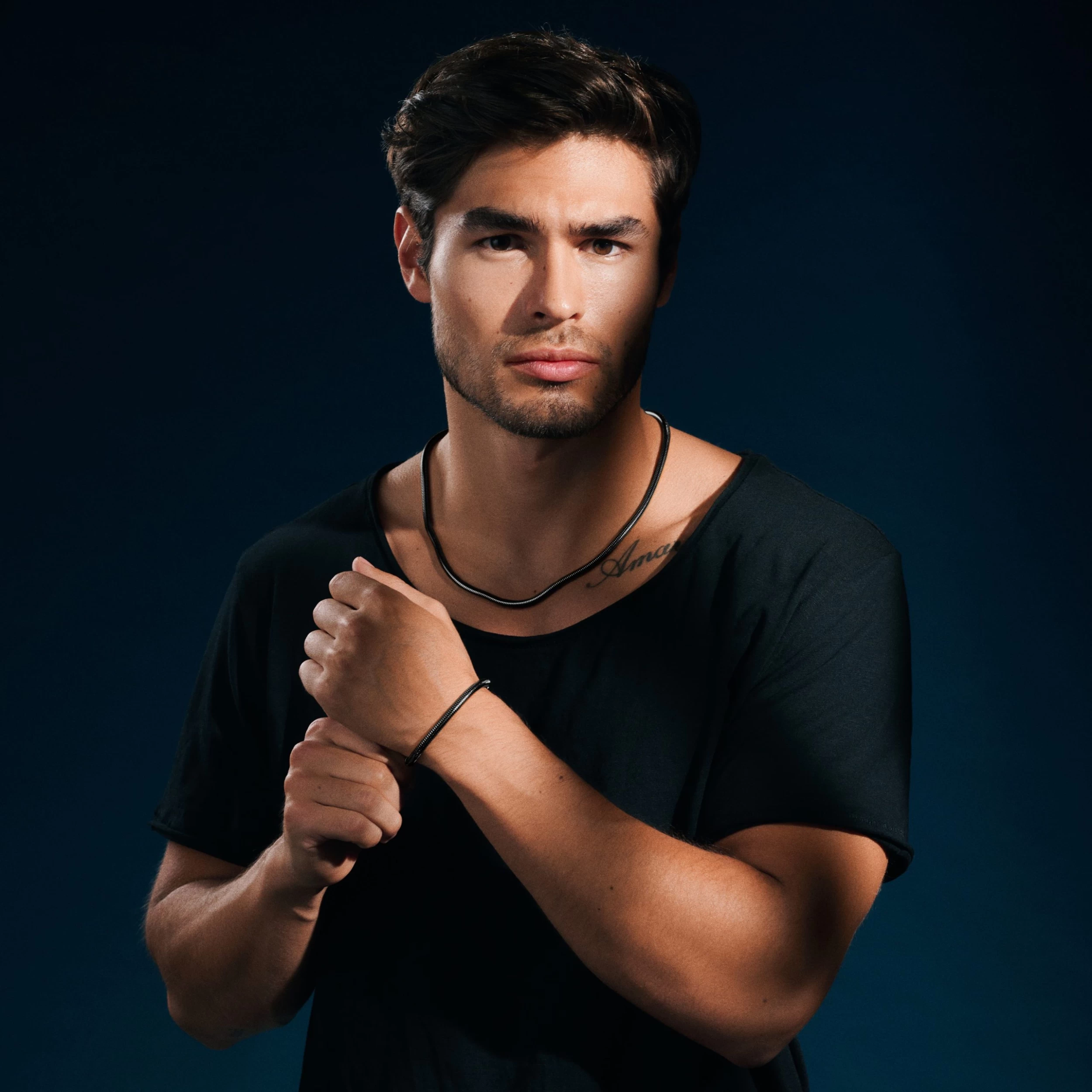 Essentials | 1/5" (5 Mm) Gunmetal Black Snake Chain Necklace - Image 2