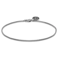Essentials | 1/32" (1 Mm) Silver-Tone Square Box Chain Bracelet